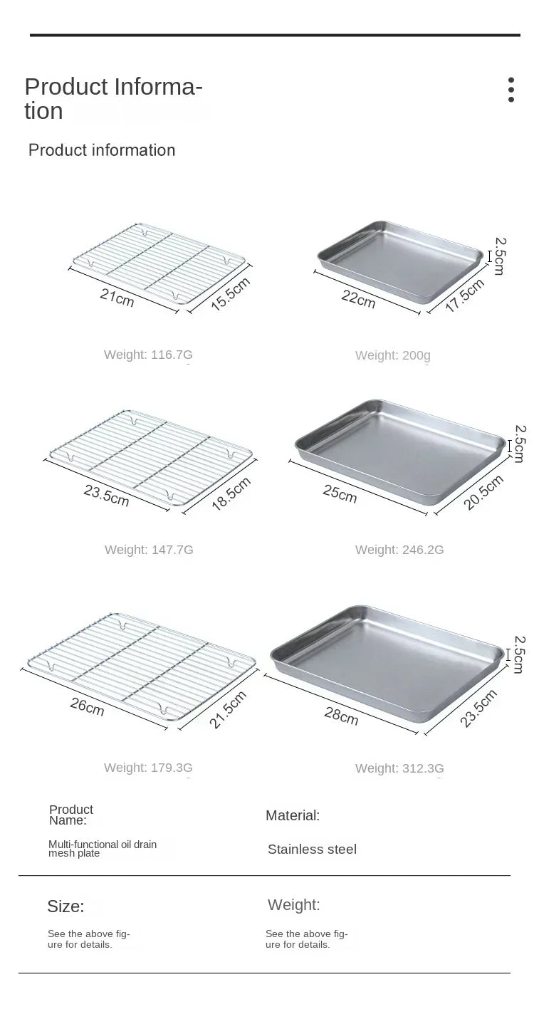 Stainless Steel Baking Pan with Rack for Grilling - Smarsty