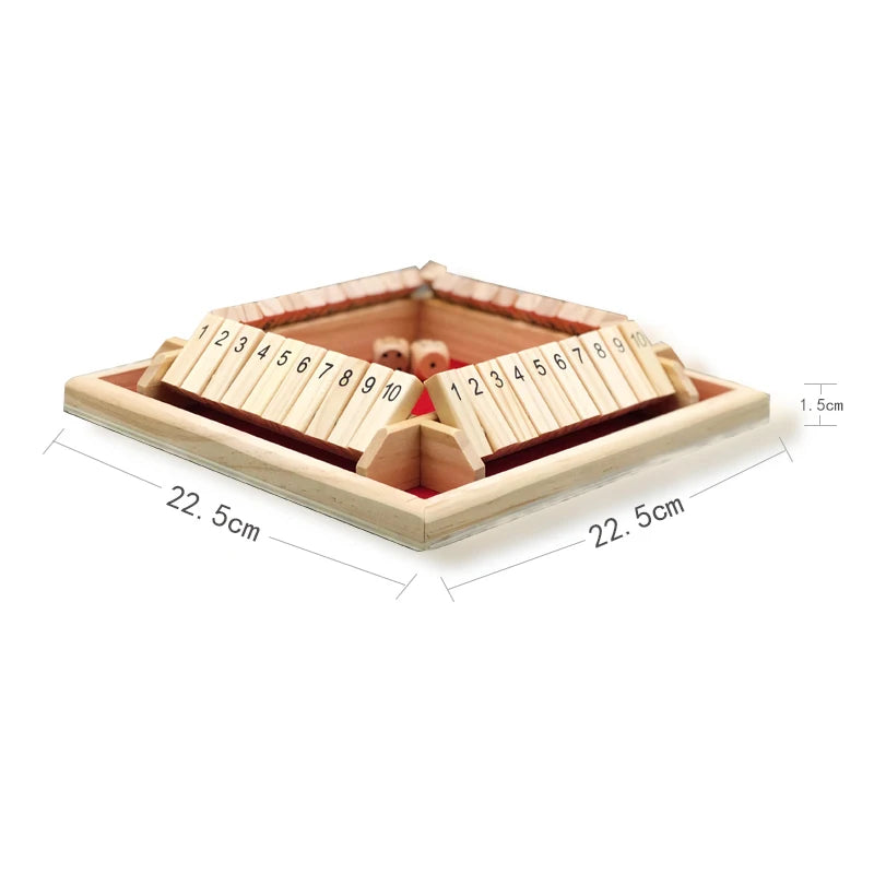 Arithmetic Dice Board Game Four-Sided Flip Card Games Box Dice Toys Wooden Flaps Dices 4 Players Party Number Game Board Games - Smarsty
