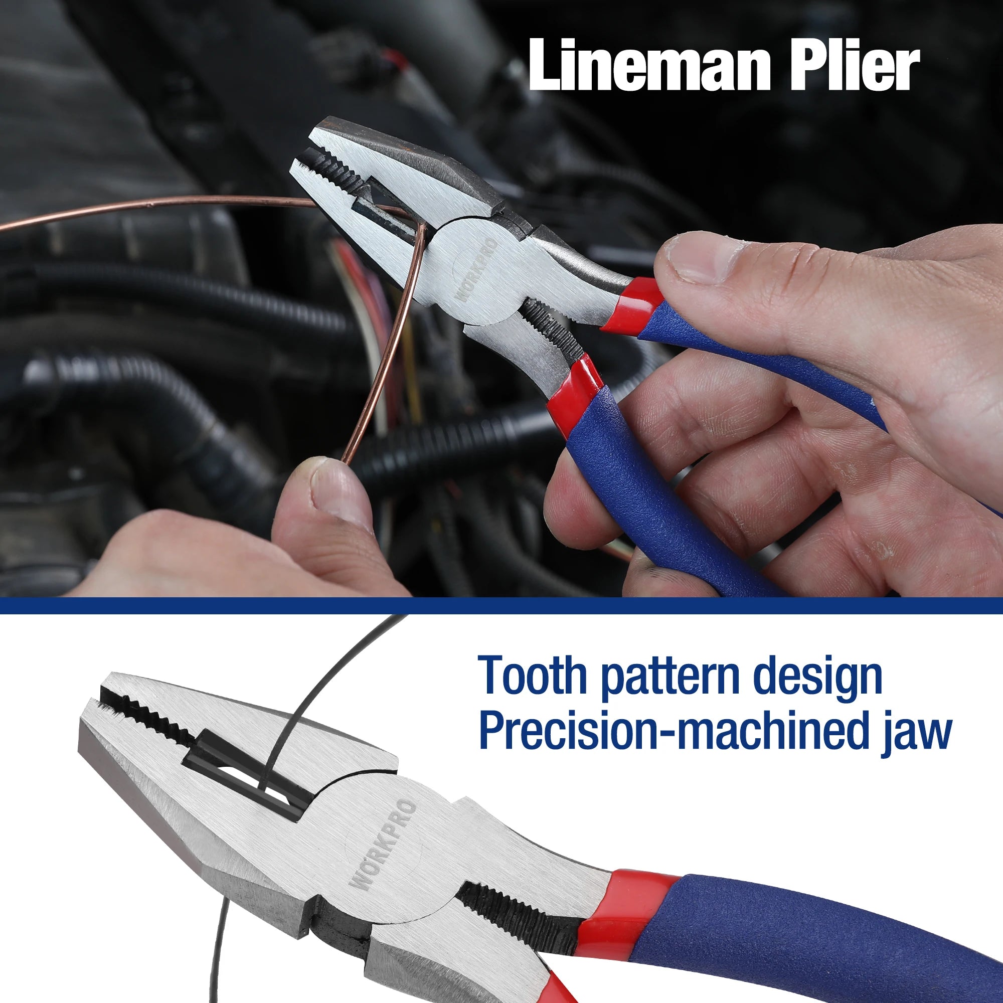 WORKPRO 7-piece Pliers Set with Groove Joint, Long Nose, Slip Joint, Linesman and Diagonal Pliers for DIY