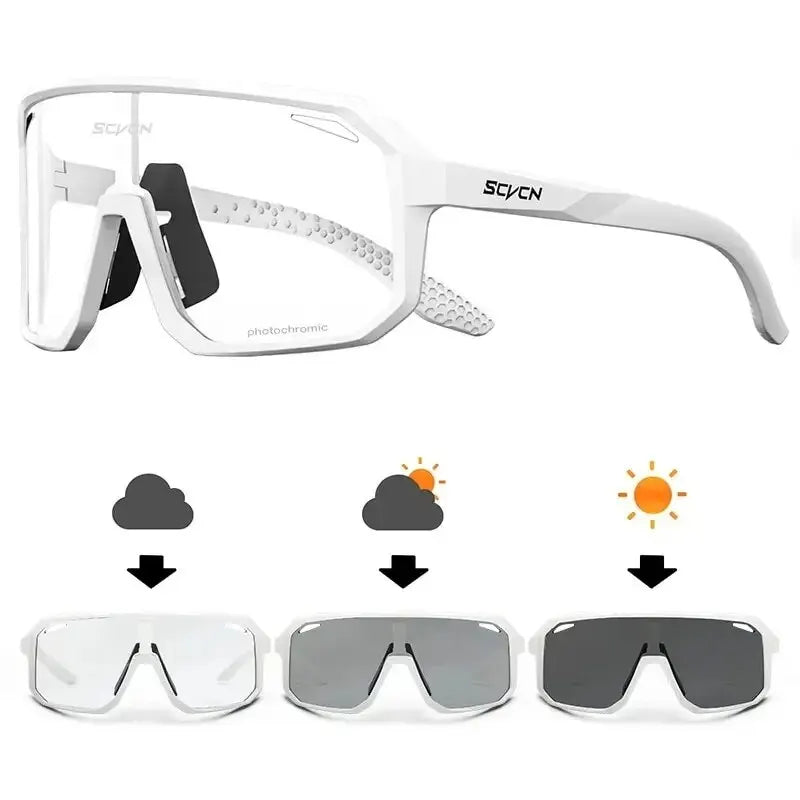 Cycling Glasses Photochromic Sunglasses Men Women Mountain Bike Road Eyewear New Bicycle Riding Outdoor Sports Hiking Goggles - Smarsty