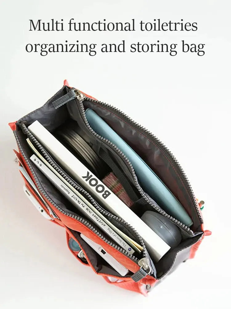 Multi Functional Large Capacity Makeup Bag Portable Double Zipper Toiletries Travel Storage Bag Mommy Bag Multi Pocket Cosmetic - Smarsty