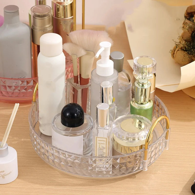 Multifunctional Lipstick Storage Box Rotating Drawer Makeup Box Transparent Desktop Skin Care Product Storage Rack by Smarsty