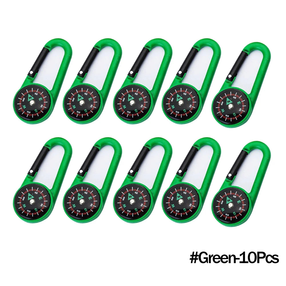 Outdoor Compass Carabiner Mini Camping Keychain Mountaineering Hiking Backpack Buckle with Compass Survival Children Gifts by Smarsty