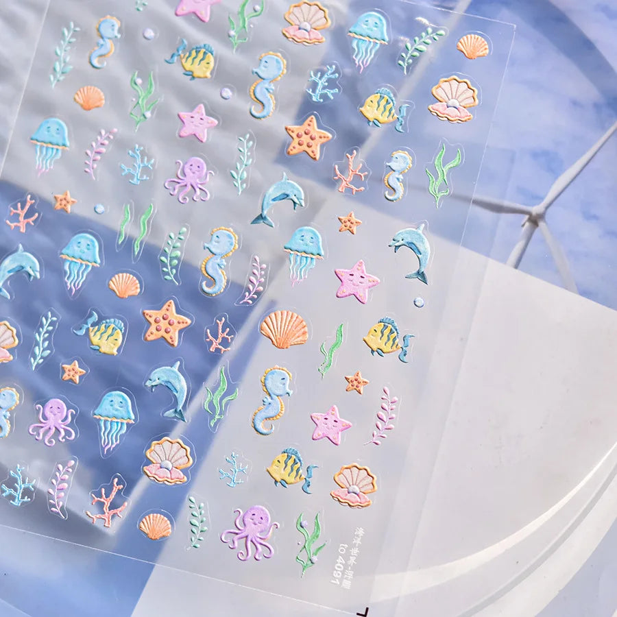 Cute Starfish Nail Charm Stickers for Summer Nail Art - Smarsty
