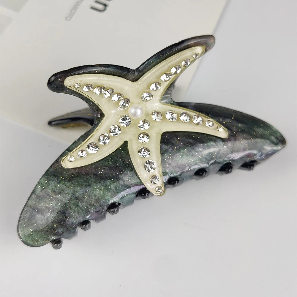 Handmade Large Sea Hair Claw Clips Acetate Beach Starfish - Smarsty
