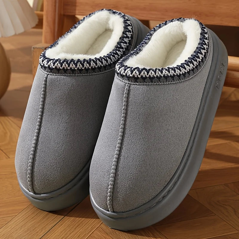 Women's Comfort Lined Slippers Soft Sole Winter Warm Indoor Outdoor Shoes Elegant Couple Slippers - Smarsty