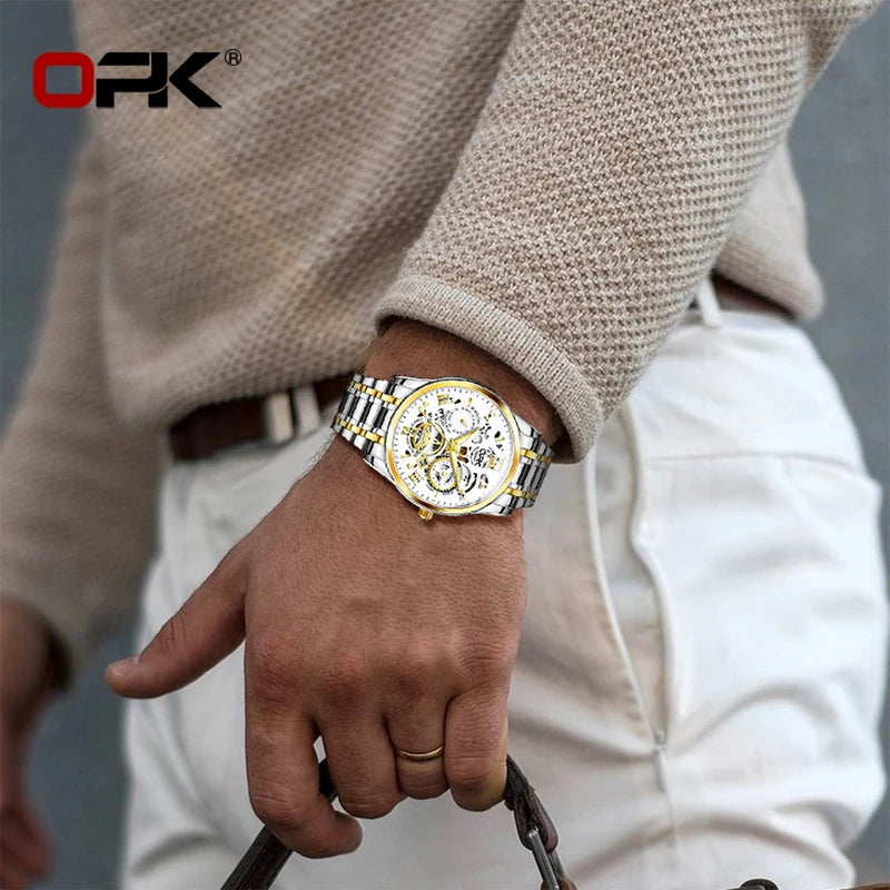 Men's Waterproof Steel Watch with Night Glow Feature - Smarsty