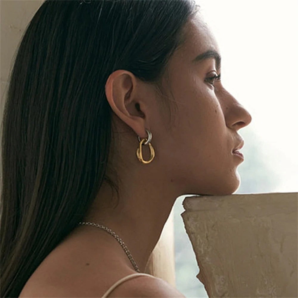 Geometric Alloy Drop Earrings for Women - Trendy Fashion Accessory - Smarsty