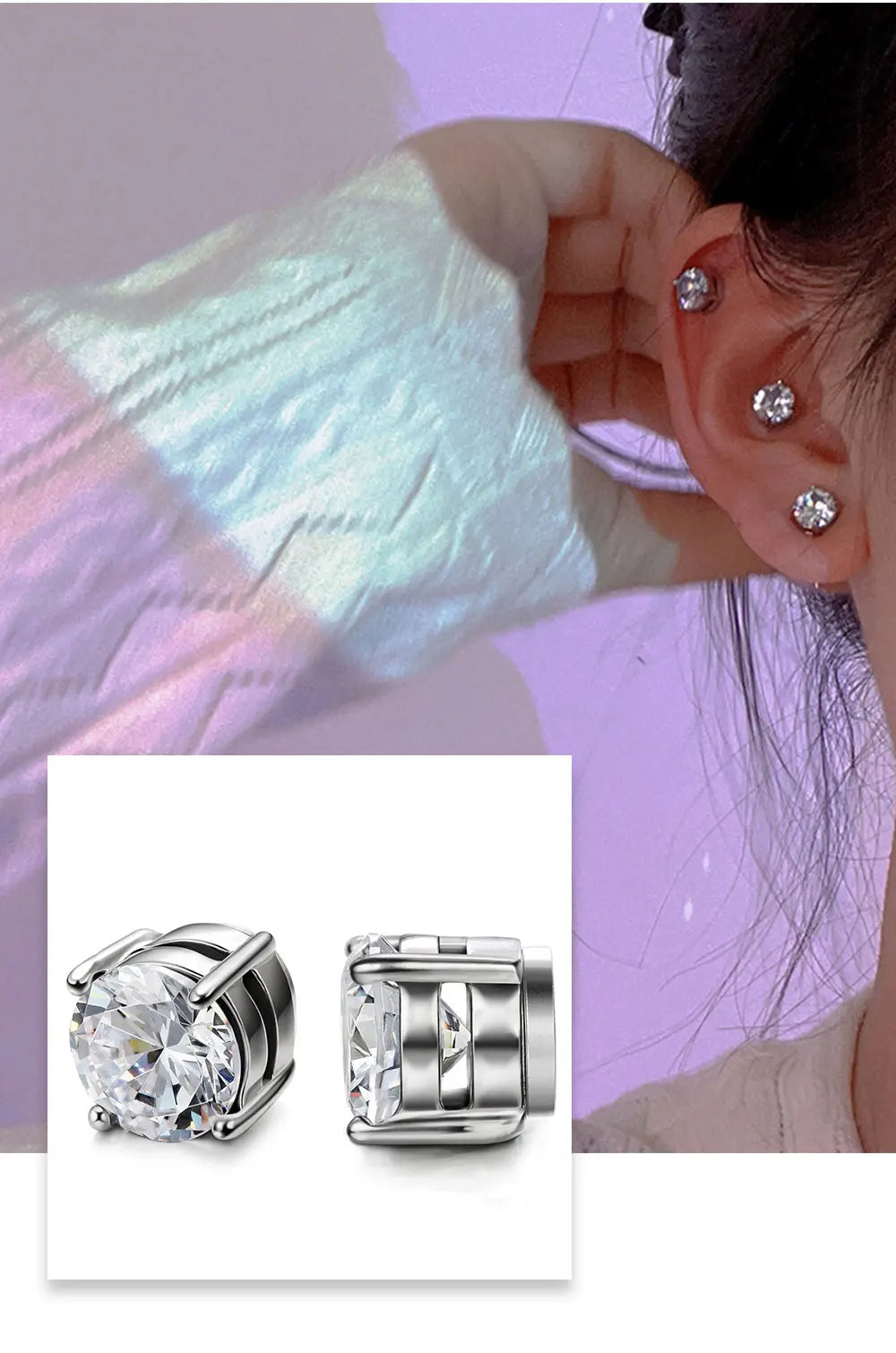 Fashion Crystal Magnetic Clip Earrings for Men and Women - Smarsty
