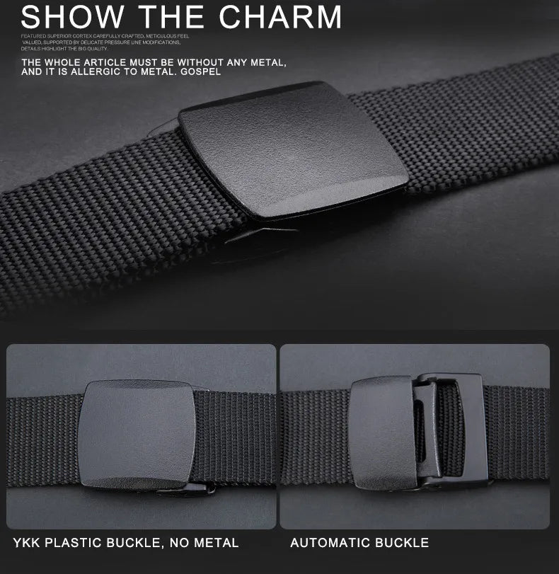Military Tactical Nylon Belt with Automatic Buckle Durable Outdoor Canvas Belt for Men - Smarsty