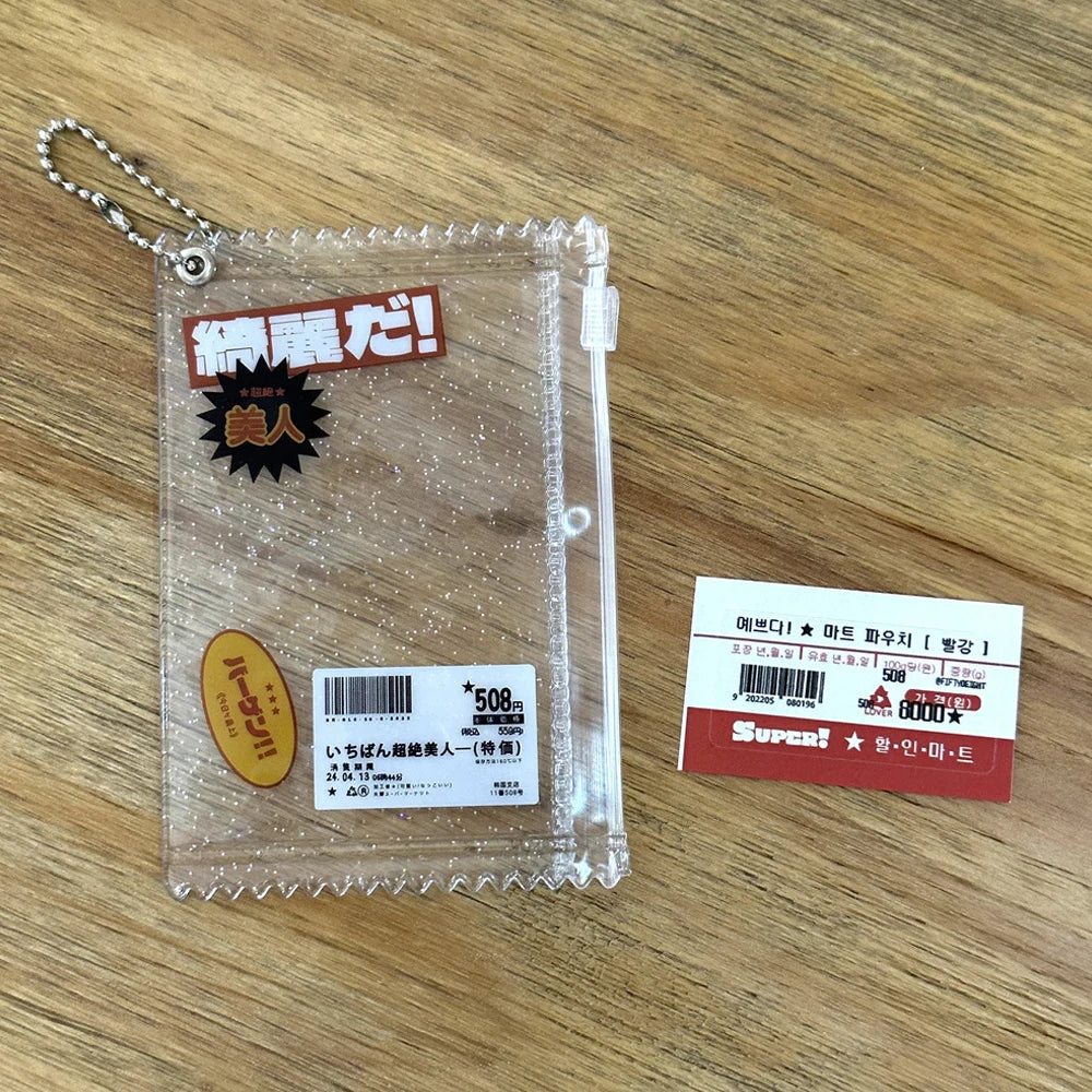 INS Transparent Candy Bag Badge Holder Korean Photocard Holder Display Bag Pendant Idol Photo Card Protective Cover Card Holder