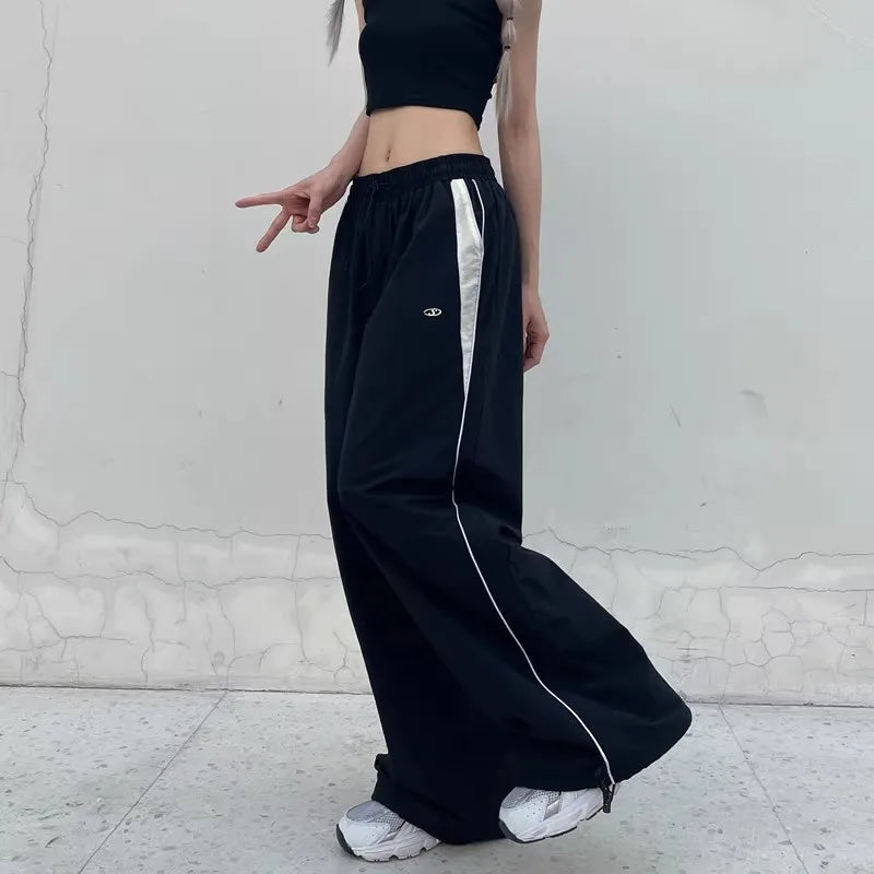 Women Casual Joggers Pants Fashion Streetwear Oversized Sports Wide Leg Pants Hip Hop Y2k Sweatpants High Waist Baggy Trousers - Smarsty