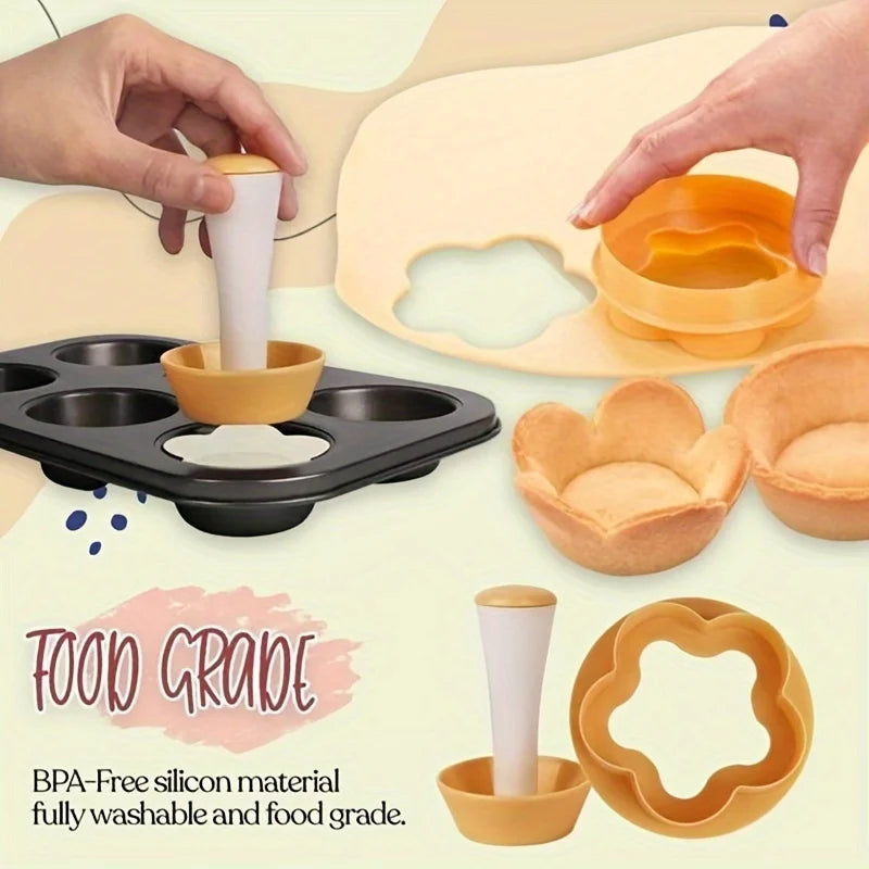 Flower Shaped Pastry Dough Tamper Set for Baking - Smarsty