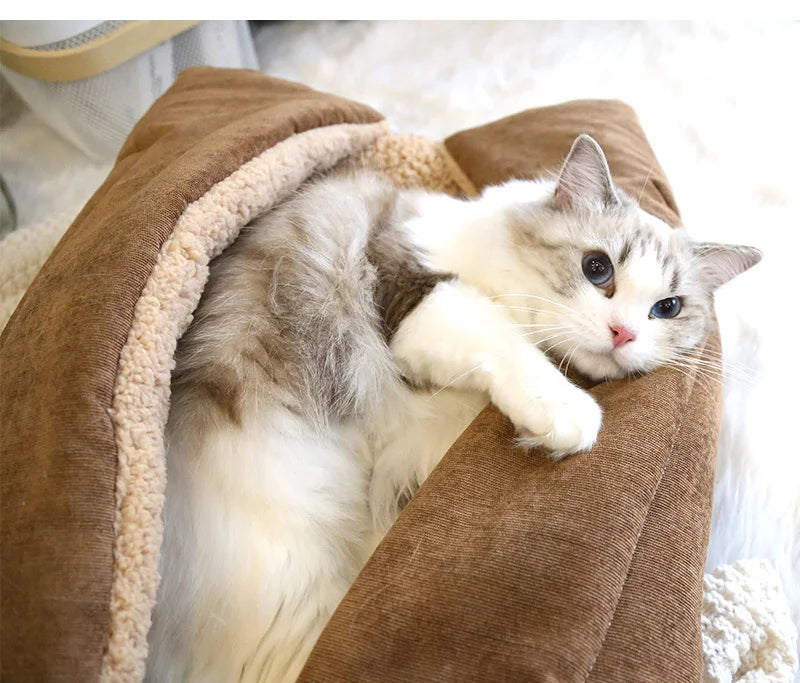 Warm Thickened Cat Bed Foldable Plush Pet Mat - Smarsty