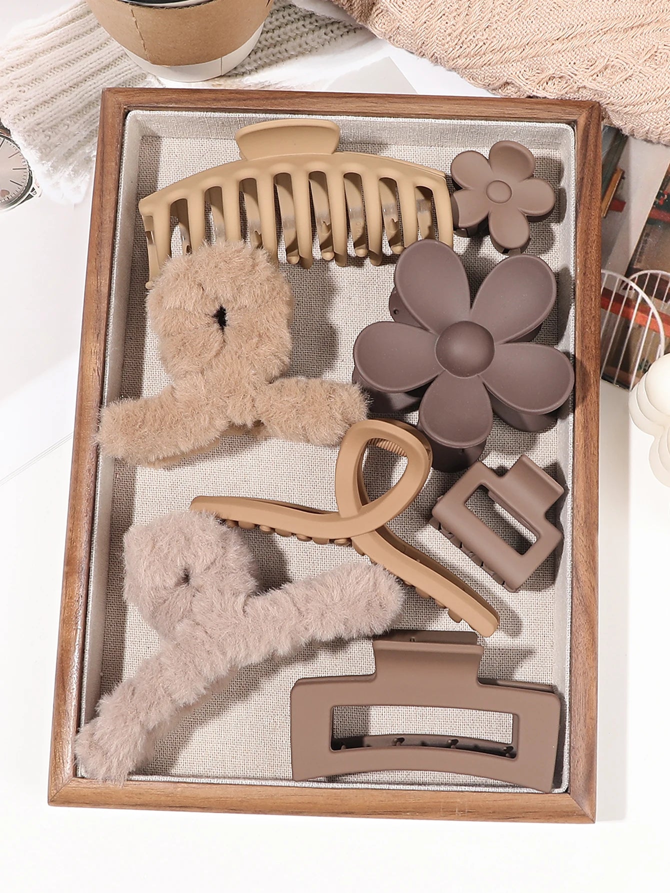 Neutral Color Large Matte Hair Claw Clips Strong Hold - Smarsty