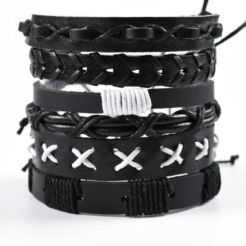 Viking Leather Bracelet For Men Adjustable Skull Design - Smarsty