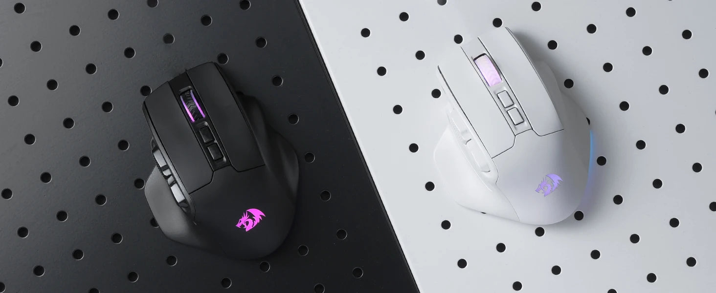 Redragon M811 PRO Wireless MMO Gaming Mouse, 15 Programmable Buttons RGB Gamer Mouse, 10 Side Macro Keys