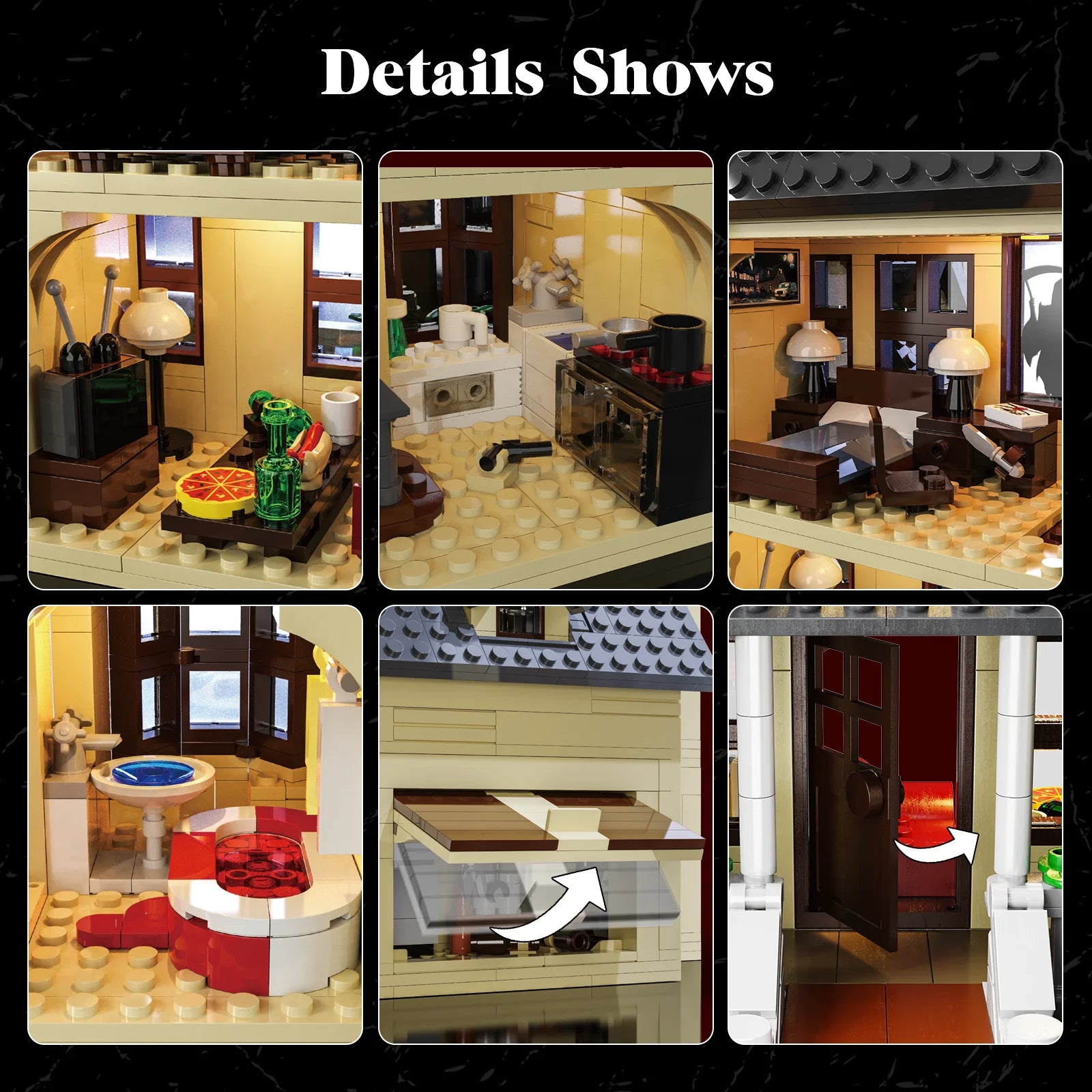 Scream Ghostface House House Building Blocks Set with LED Light,Halloween Decoration Gift for Adults Horror Film Fans(1275Pcs)