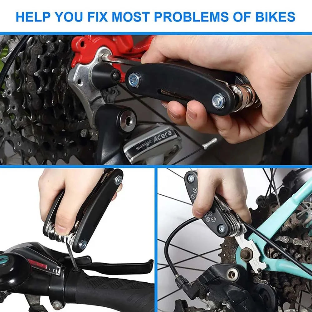 16 in 1 Portable Bicycle Repair Tools Kit Hex Wrench Nut Tire Screwdriver Motorcycle Bicycle Repair Tools - Smarsty