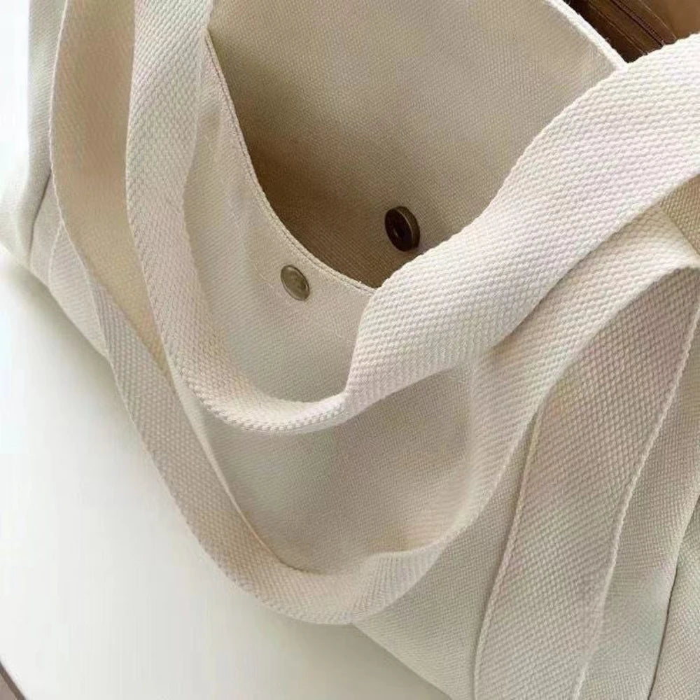 Large Capacity Canvas Tote Bags for Work Commuting Carrying Bag College Style Student Outfit Book Shoulder Bag Shopping Bag - Smarsty