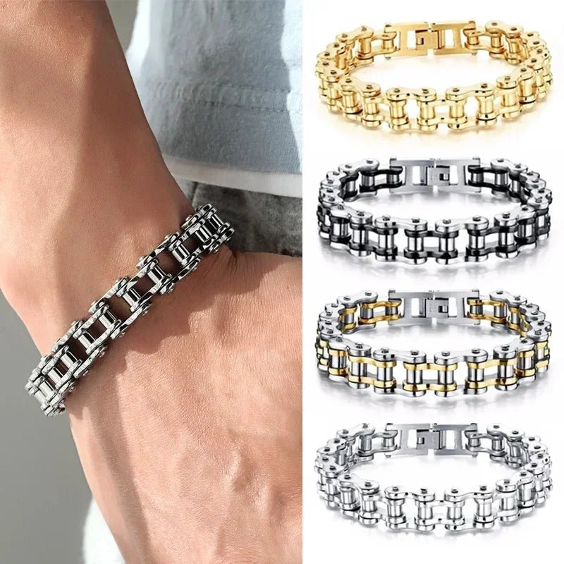 Stainless Steel Biker Chain Bracelet for Men Durable Fashion Jewelry - Smarsty