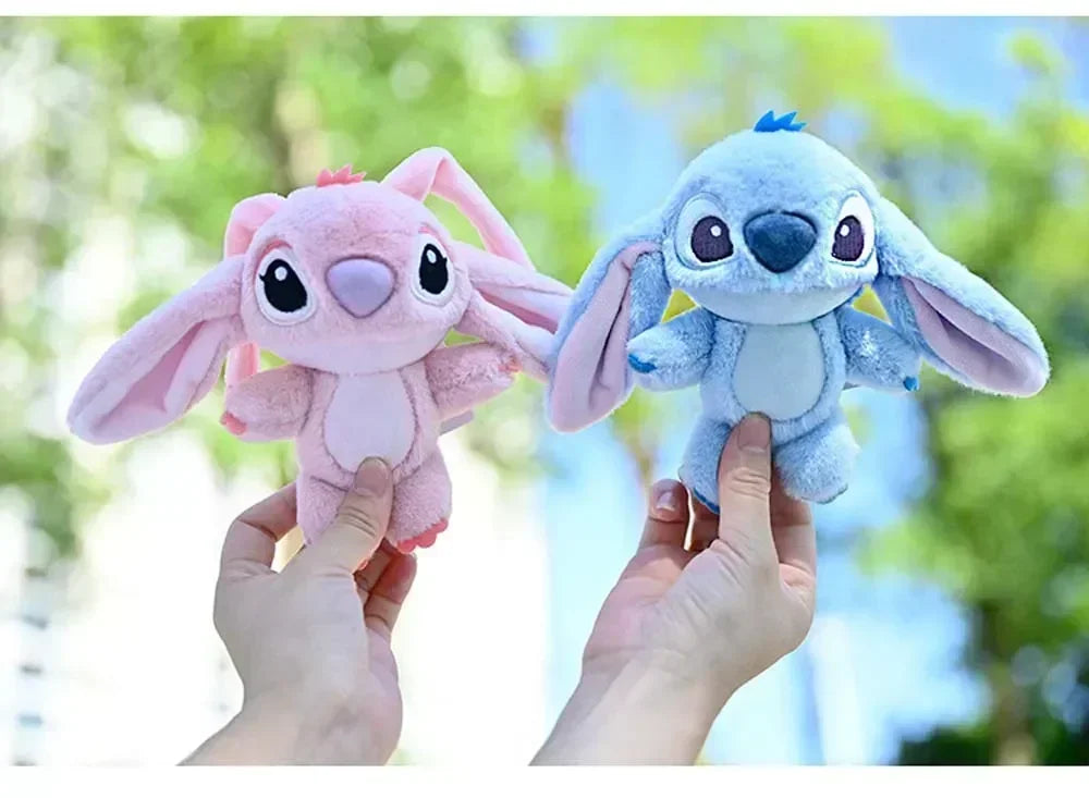 Cartoon Stitch Plush Keychain Soft Toy Cute Stuffed Animal Pendant Gift for Girls Angel Doll Bag Charm Kids Birthday Present