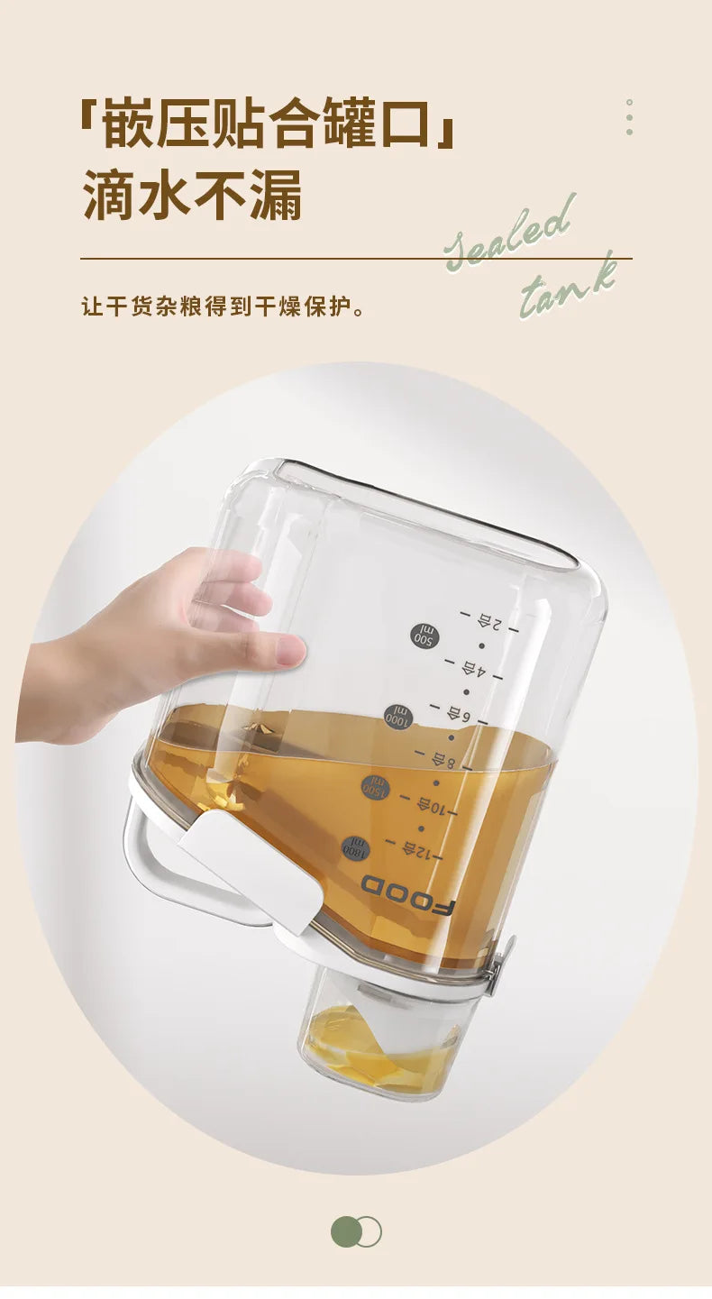 Moisture-Proof Storage Container for Grains Pet Food Snacks Transparent Sealed Food Storage Jar Kitchen Organizer for Dry Foods by Smarsty