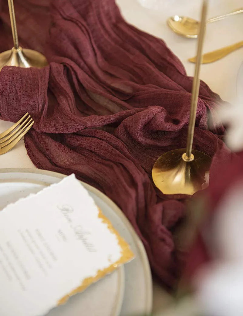 Wrinkle Gauze Table Runner for Elegant Dining Decor - Smarsty