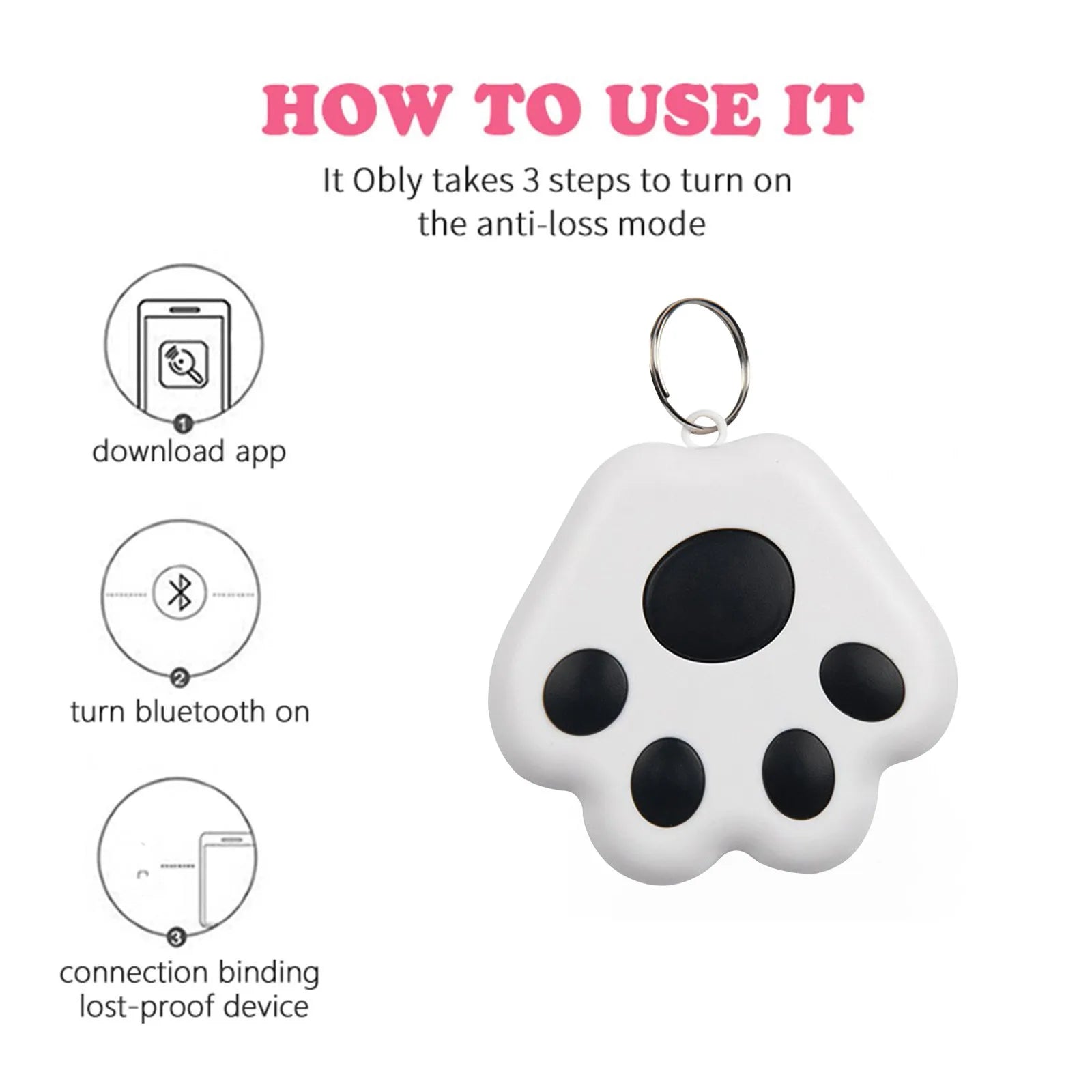 Mini GPS Tracker Bluetooth Anti-Lost Device for Pets and Kids - Smarsty
