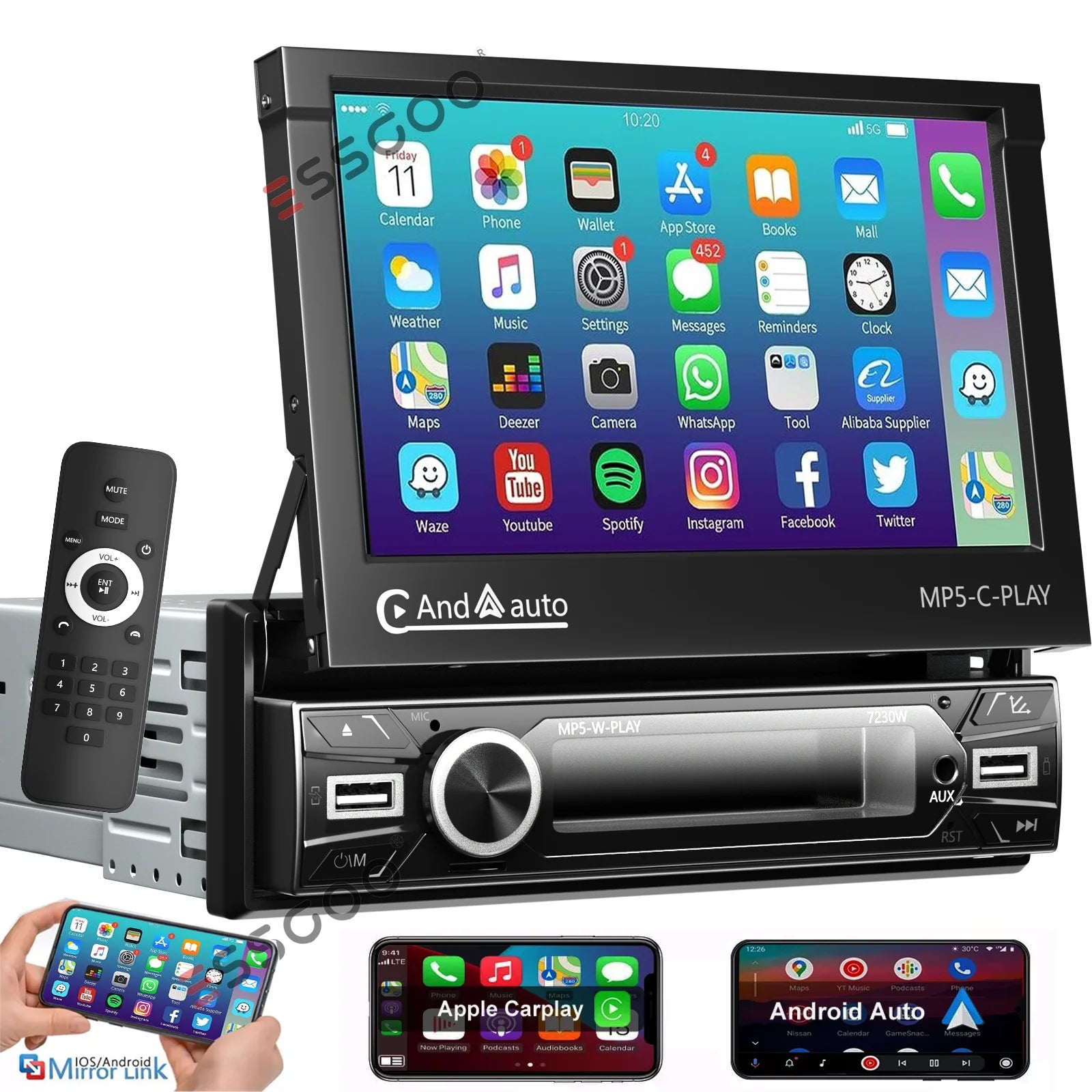 Single 1 din car radio 7 inch HD Autoradio multimedia player 1DIN WIFI GPS car audio car audio MP5 Bluetooth USB TF FM camera