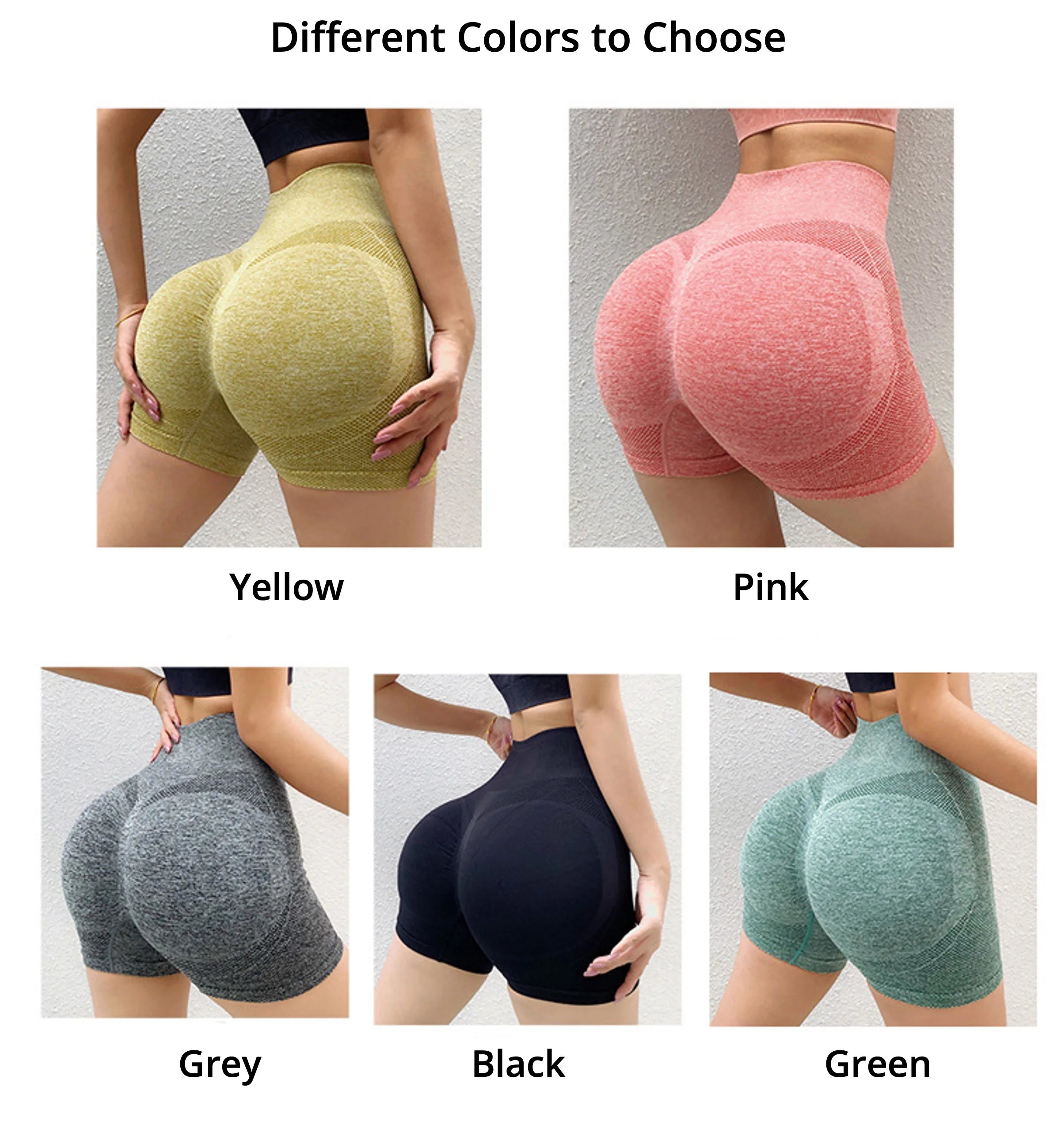 Seamless Yoga Shorts High Waist Workout Fitness Lift Peach Butt Fitness Tights Gym Running Body Shaper Pants Casual Sportswear - Smarsty