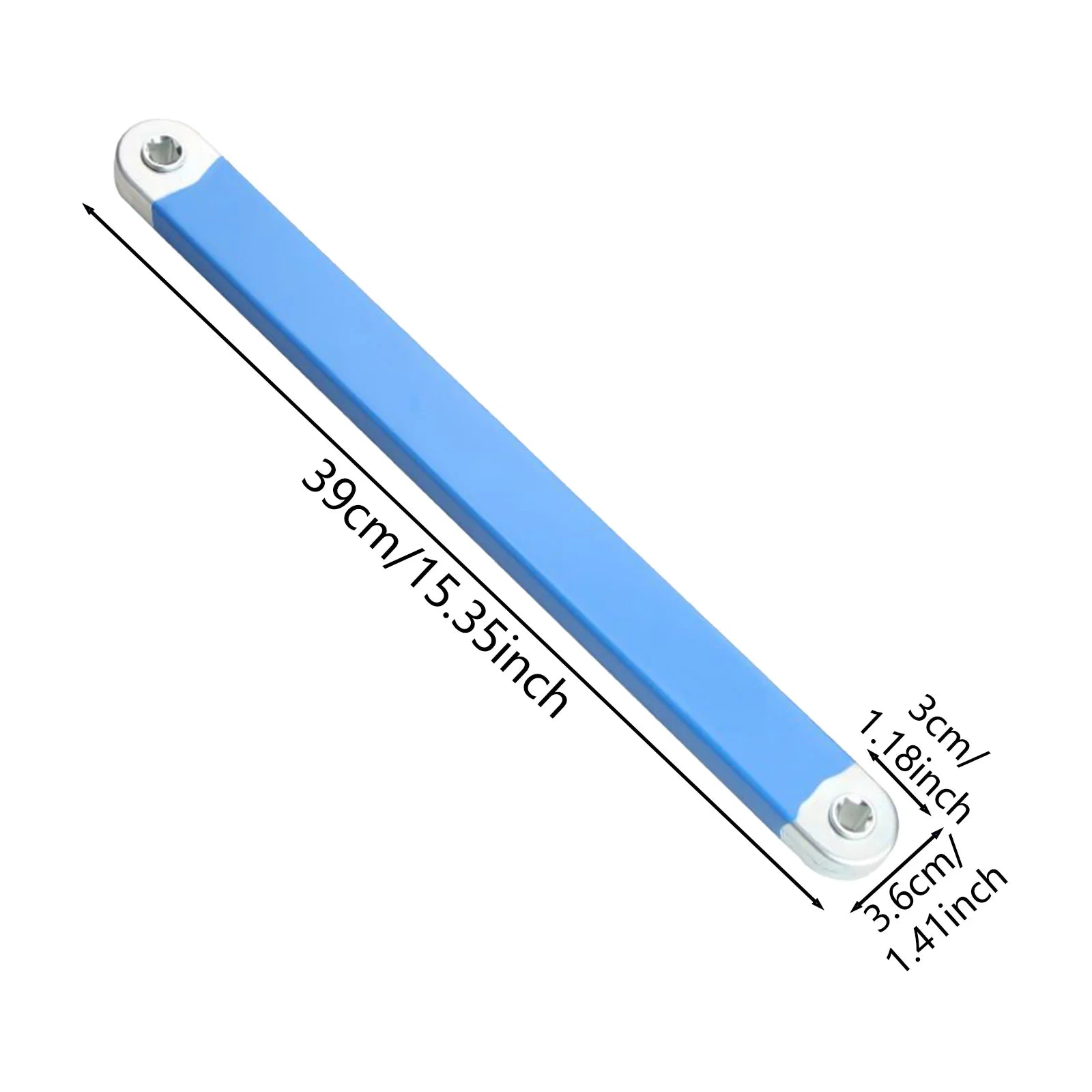 Double Head Ratchet Wrench Adjustable Extension Tool 39cm Carbon Steel Professional Quick Release for Tight Spaces Repair