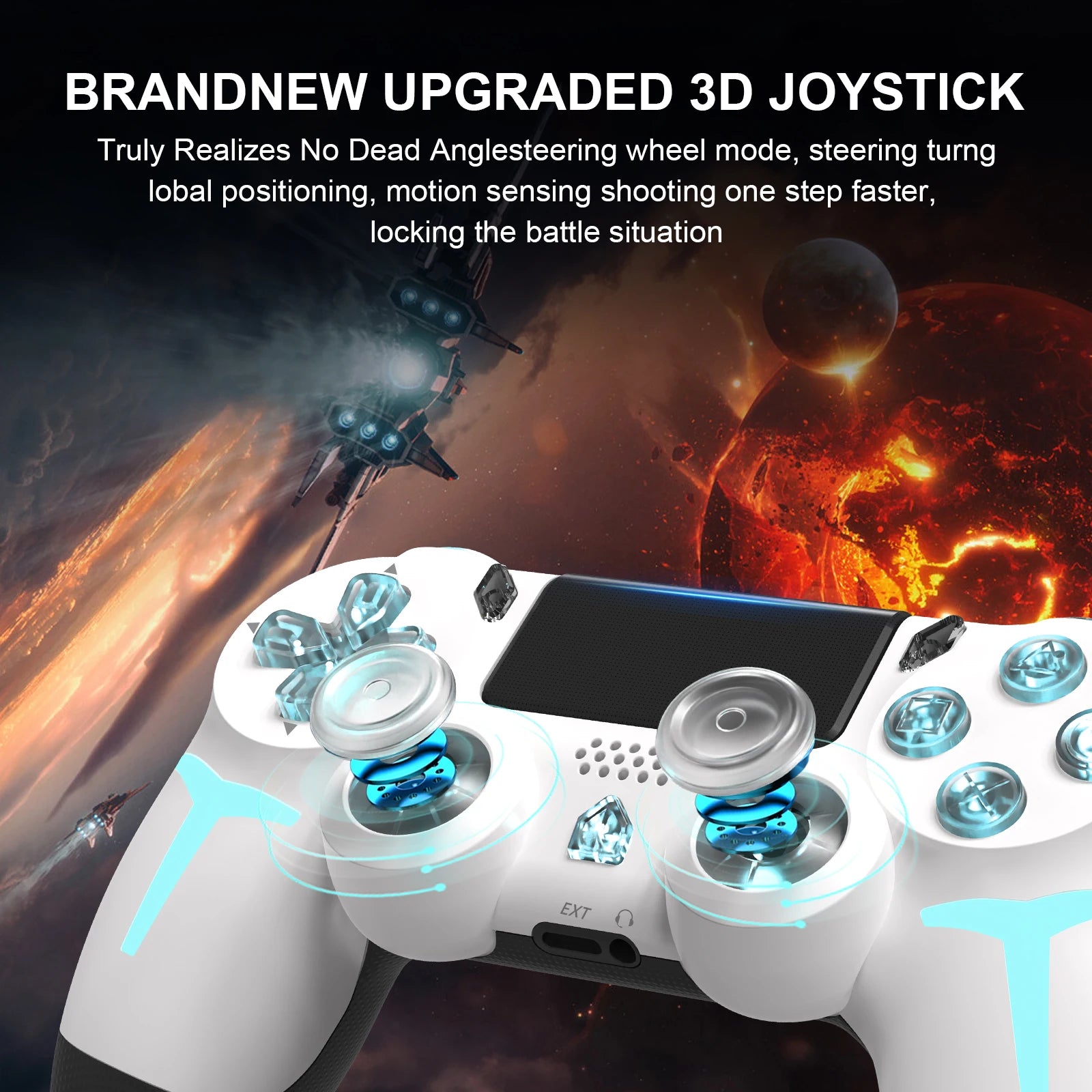 GAMINJA RGB Wireless Game Controller With Dual Vibration - Smarsty