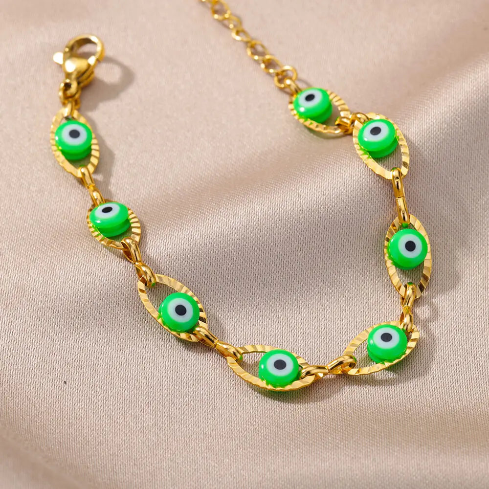 Gothic Rainbow Evil Eye Bracelet for Women - Smarsty