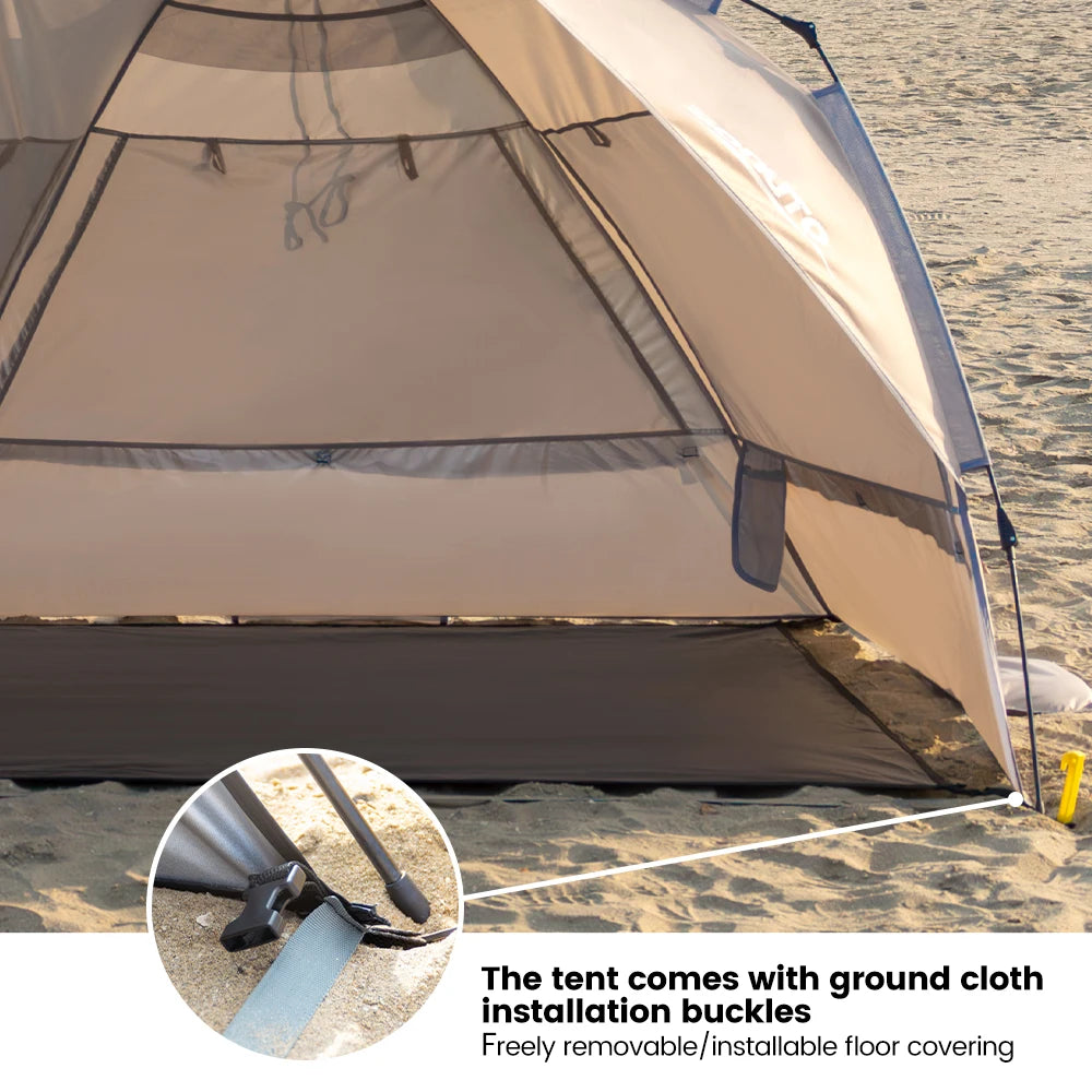 Sonuto Outdoor 3-4P One-Touch Camping Tent Quick Automatic Opening Beach Fishing Tent Family Travel Picnic Park Anti-UV Shade by Smarsty