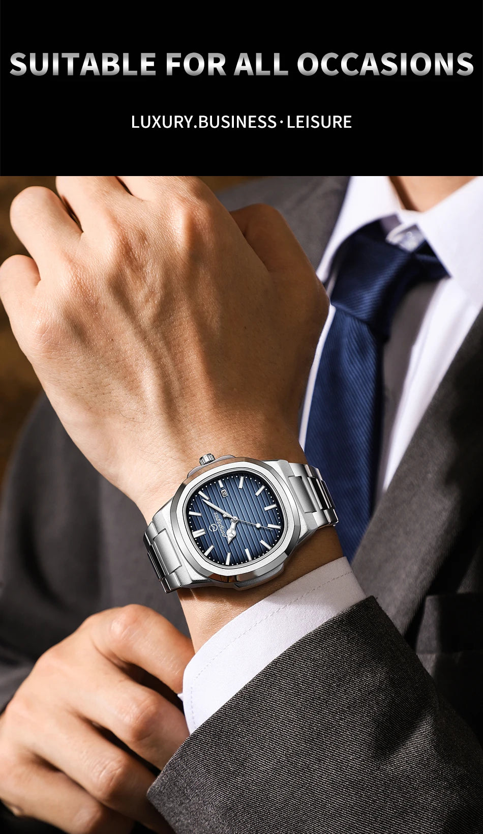 Luxury Waterproof Men’s Quartz Wristwatch with Luminous Dial - Smarsty