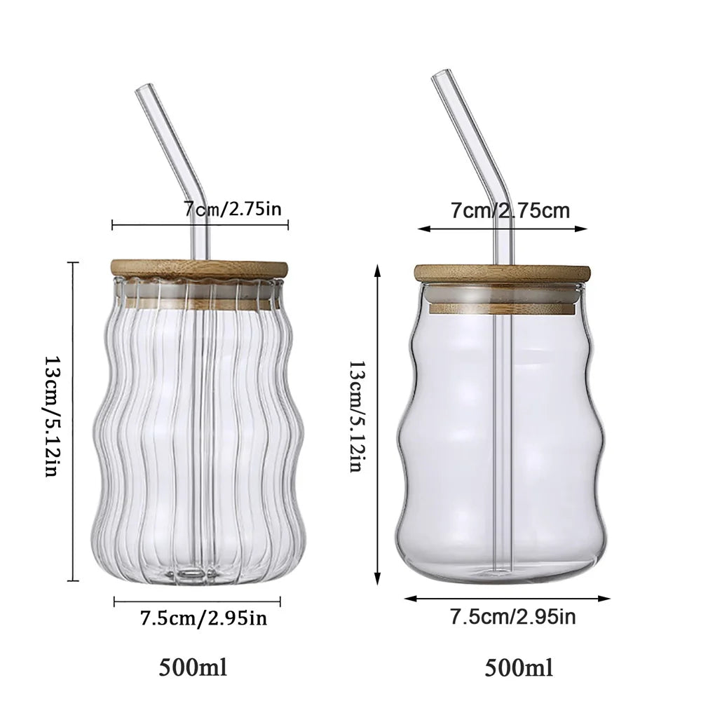Heat Resistant 530ml Glass Cup for Tea and Juice - Smarsty