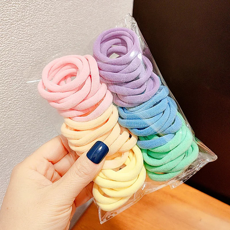 50 Pack Nylon Scrunchies Soft Stretchy No Damage Hold - Smarsty