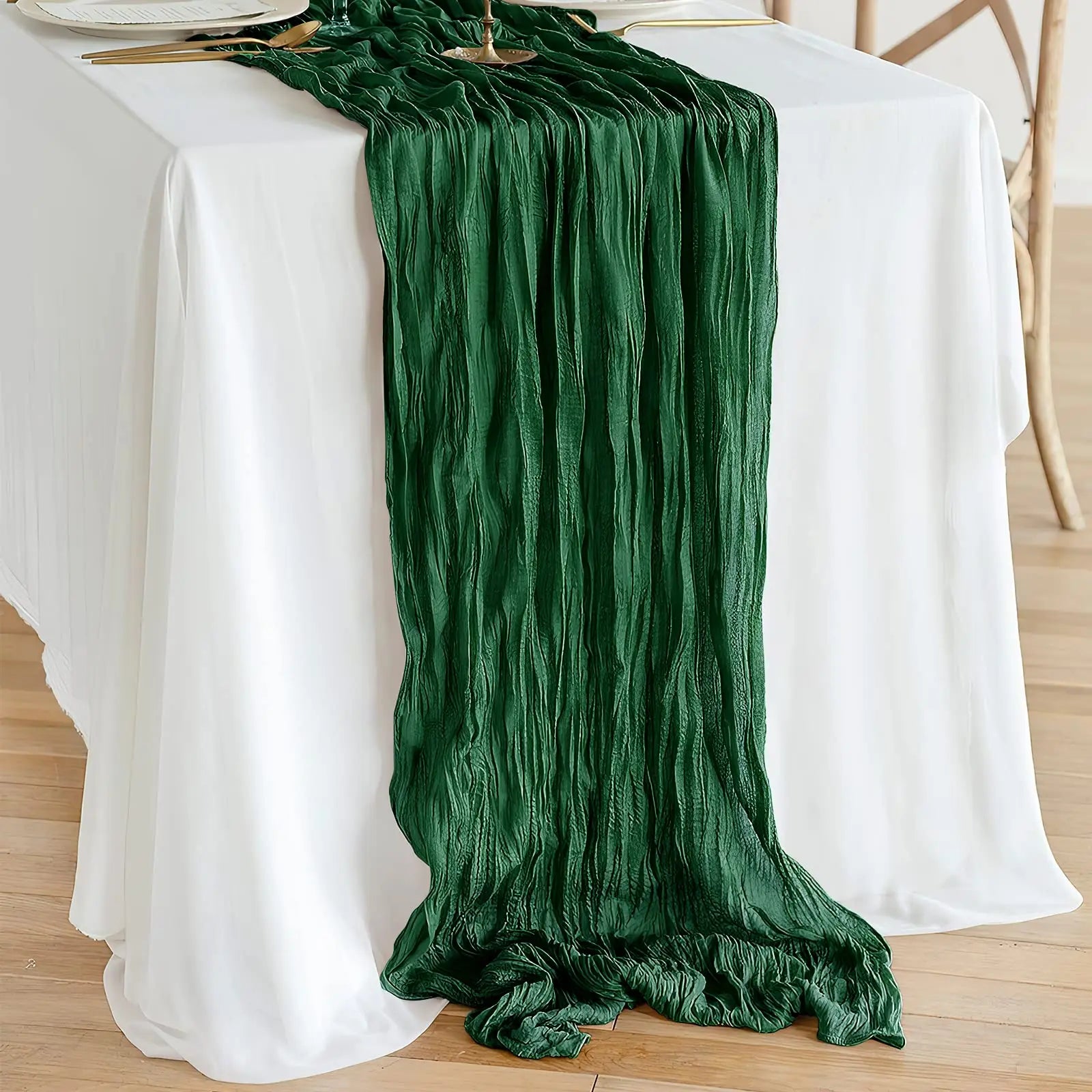Wrinkle Gauze Table Runner for Elegant Dining Decor - Smarsty