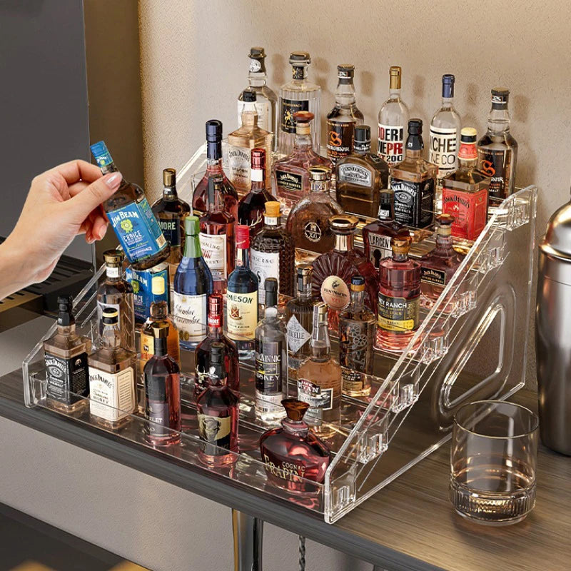 3-7 Tier Transparent Display Rack Stepped Multi-Layer Acrylic Storage Rack Toy Anime Car Model Small Wine Bottle Perfume Storage by Smarsty