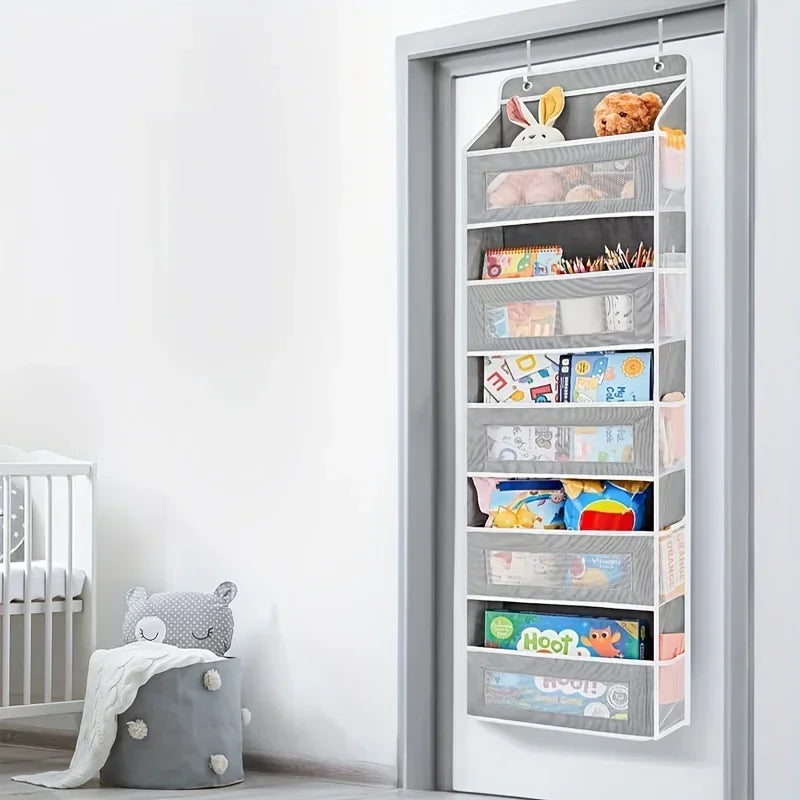 5-Shelf Hanging Storage Organizer - Behind Door, Anti-Tilt, 5 Large Capacity Pockets, Suitable for Bedroom, Bathroom by Smarsty