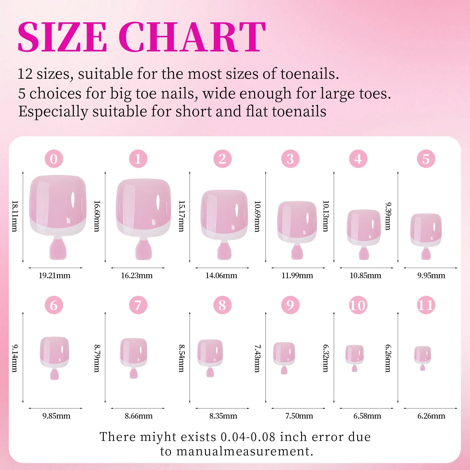 144 Piece Summer Shiny Acrylic Toenail Set - Smarsty