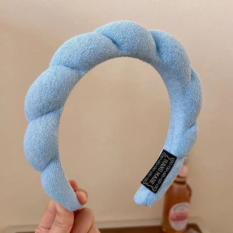 Soft Puffy Sponge Headband For Makeup Retro Terry Cloth - Smarsty