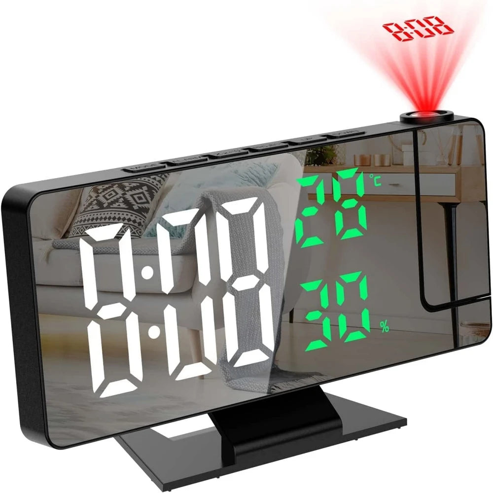 180 Degree Projection Digital Alarm Clock with Temperature Display - Smarsty
