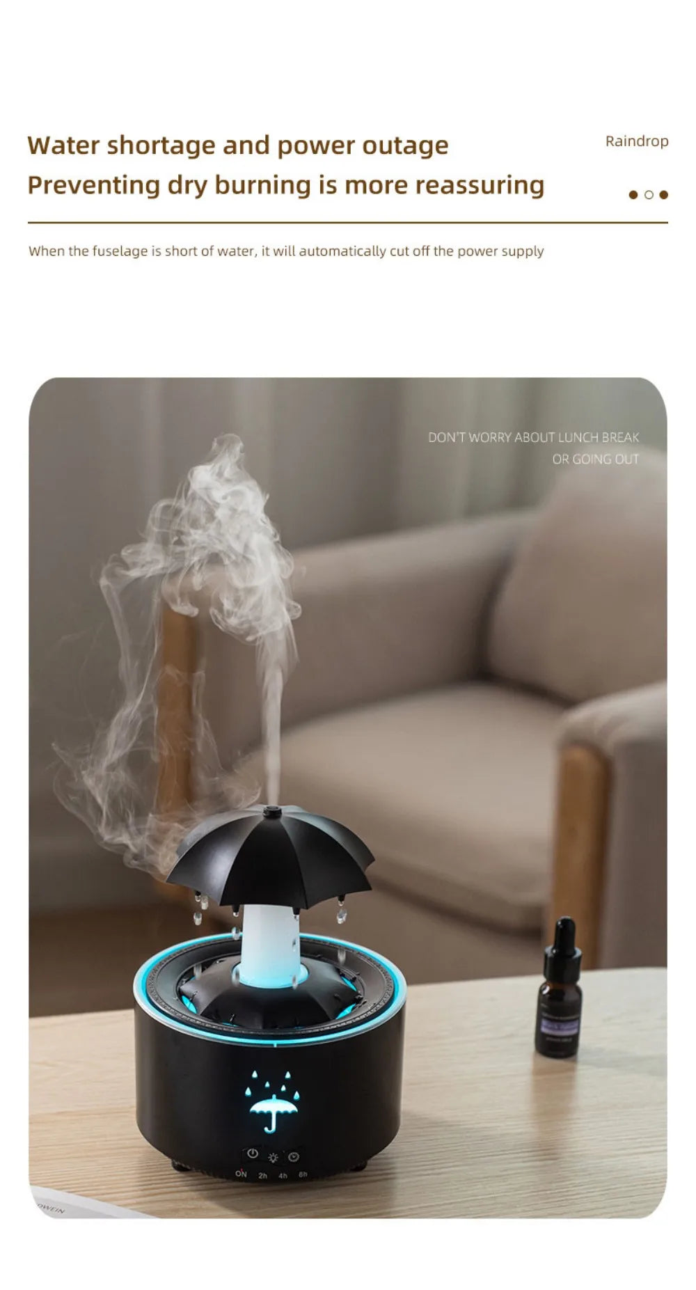 Rotating Umbrella Humidifier with Colorful Night Lights - Smarsty