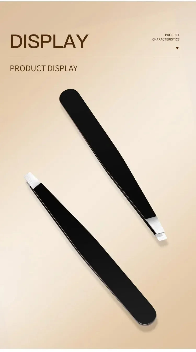 CNK Stainless Steel Black Eyebrow Tweezer for Precision Hair Removal - Smarsty