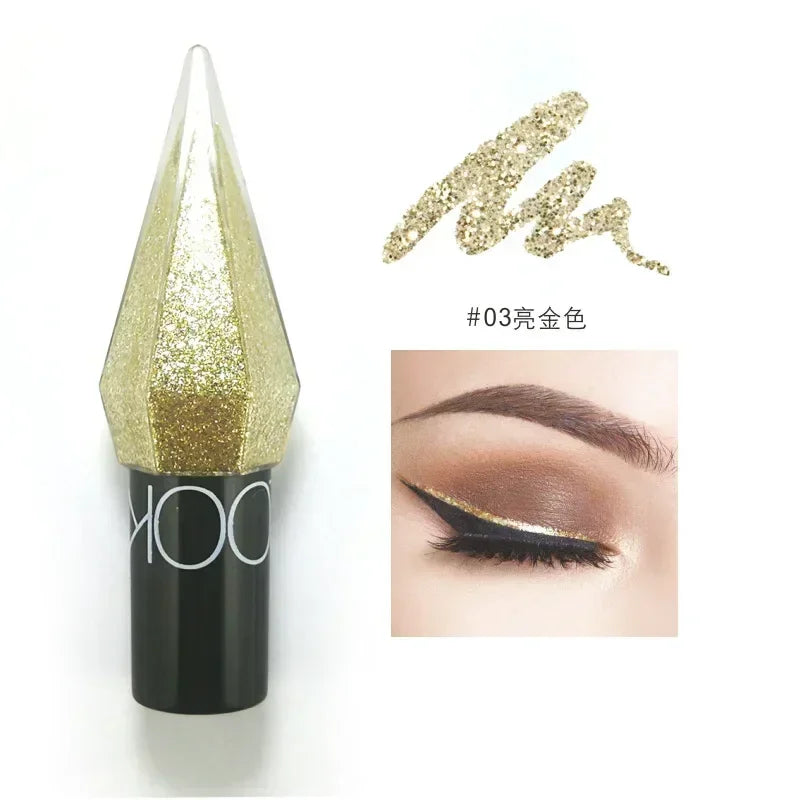 Waterproof Glitter Eyeliner Long Lasting Rose Gold Shine - Smarsty