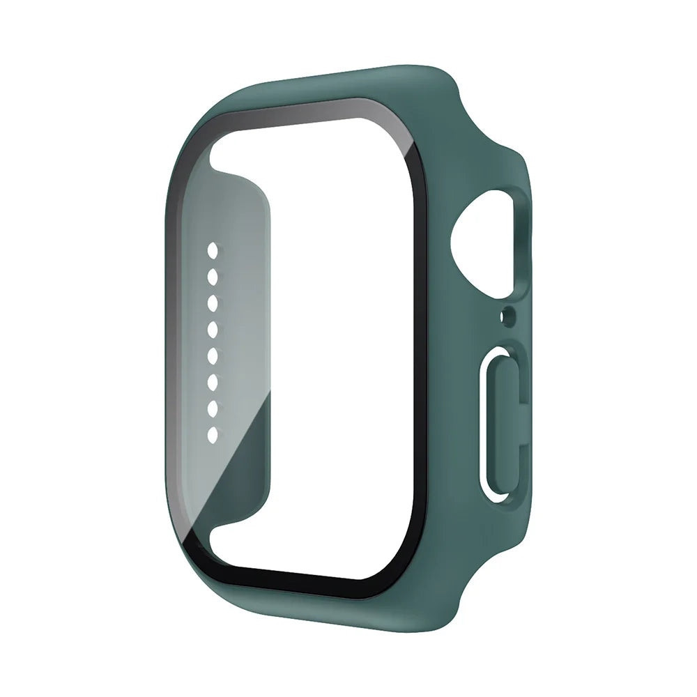 Tempered Glass+Case For Apple Watch 38mm 40mm 41mm 42mm 44mm 45mm 46mm Screen Protector Protective Cover iWatch 10 8 7 9 6 SE 5 - Smarsty