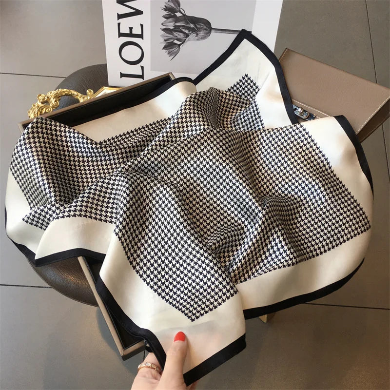 Luxury Silk Scarf Women Satin Shawl Sun Protection Wrap - Smarsty