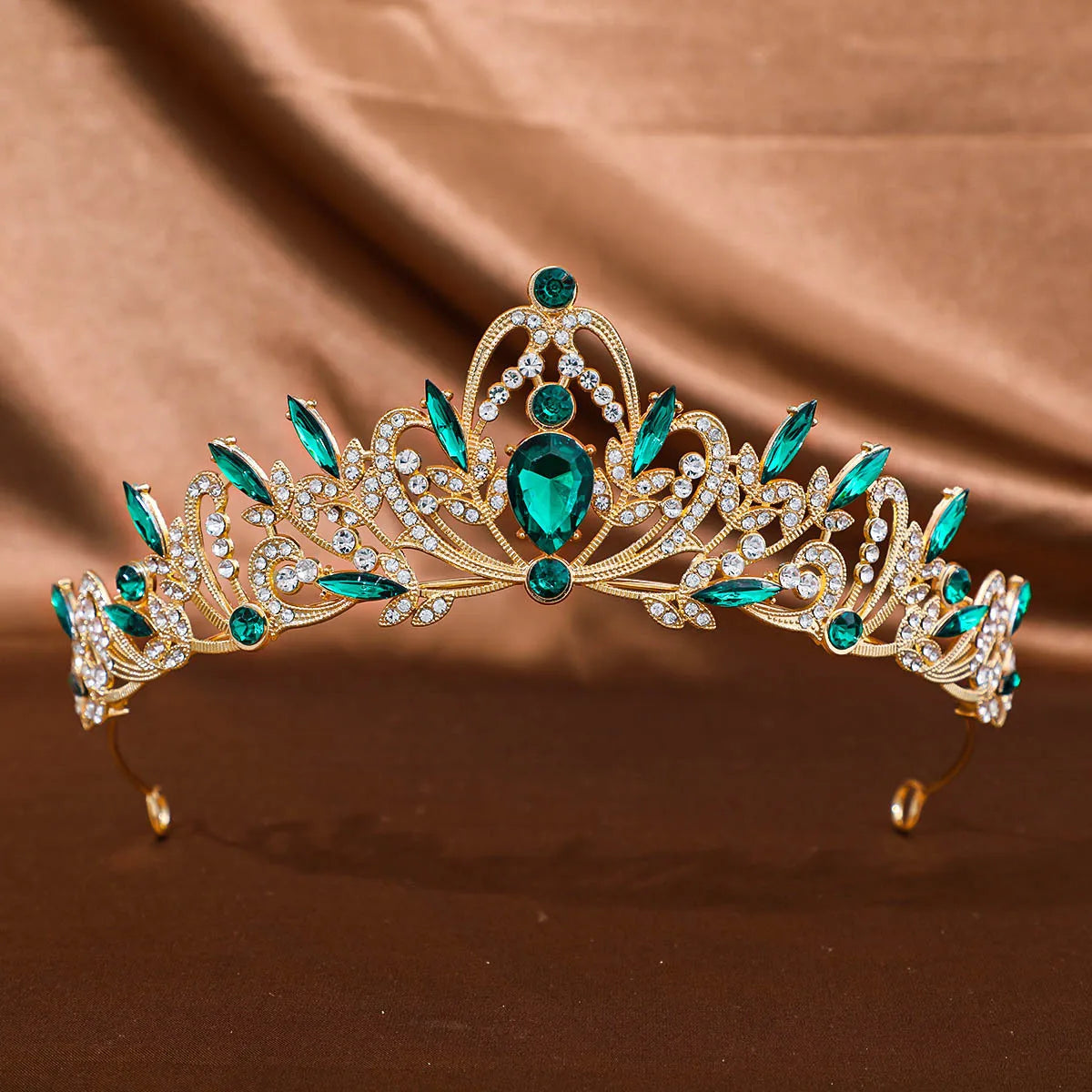 Baroque Crystal Tiara for Women Elegant Bridal Accessory - Smarsty